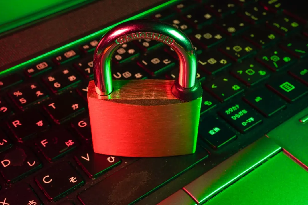 red padlock on black keyboard